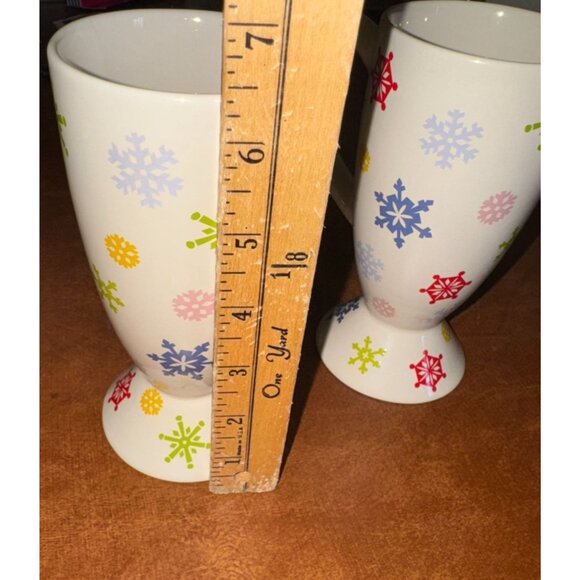 Whittard Of Chelsea Patterned Snowflake Latte Mugs Set Of 2 7 Inches Tall - Picture 6 of 7